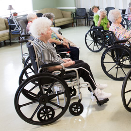 Nursing home residents enjoying activity