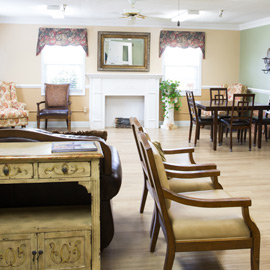 Nursing home furnished living area